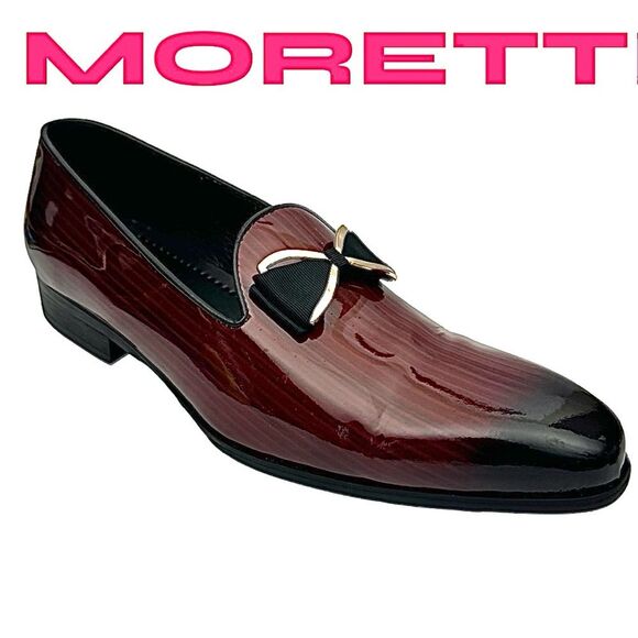 Moretti Black Label Burgundy Leather Slip On Men’s Shoes Size 10 Medium Used - Picture 1 of 10